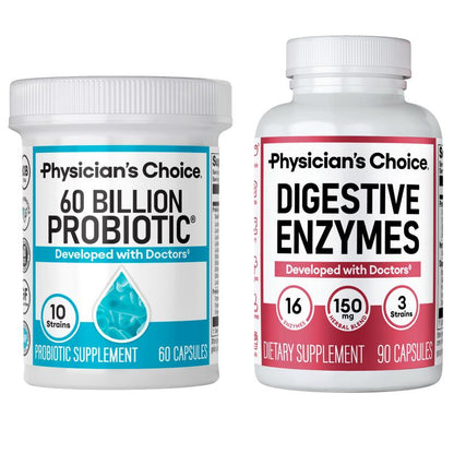 Physician'S Choice Hack Your Tummy Bundle: Bloating, Digestion & Immune Support for Men & Women with Digestive Enzymes & 60 Billion Probiotic