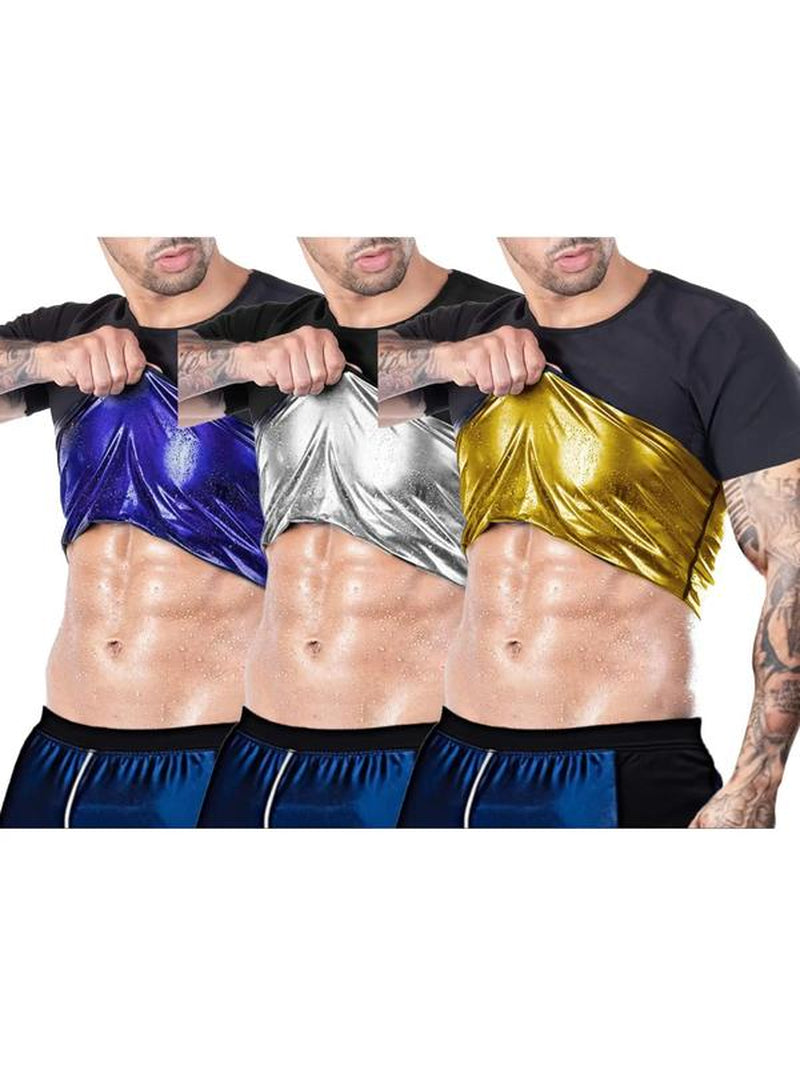 Men'S Sweat Sauna T-Shirts, Athletic Short Sleeve Tee, Weight Lose Workout Slimming Body Shaper, Fitness Waist Trainer, Men'S Shapewear, Gym Wear, Gym Workout Tops, Workout Clothes, Gym Outfits