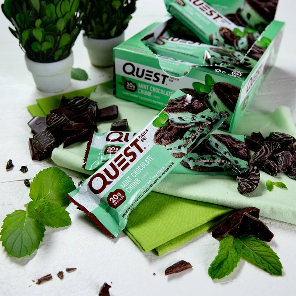 Quest Protein Bar, Mint Chocolate Chunk, 20 G Protein, 12 Count