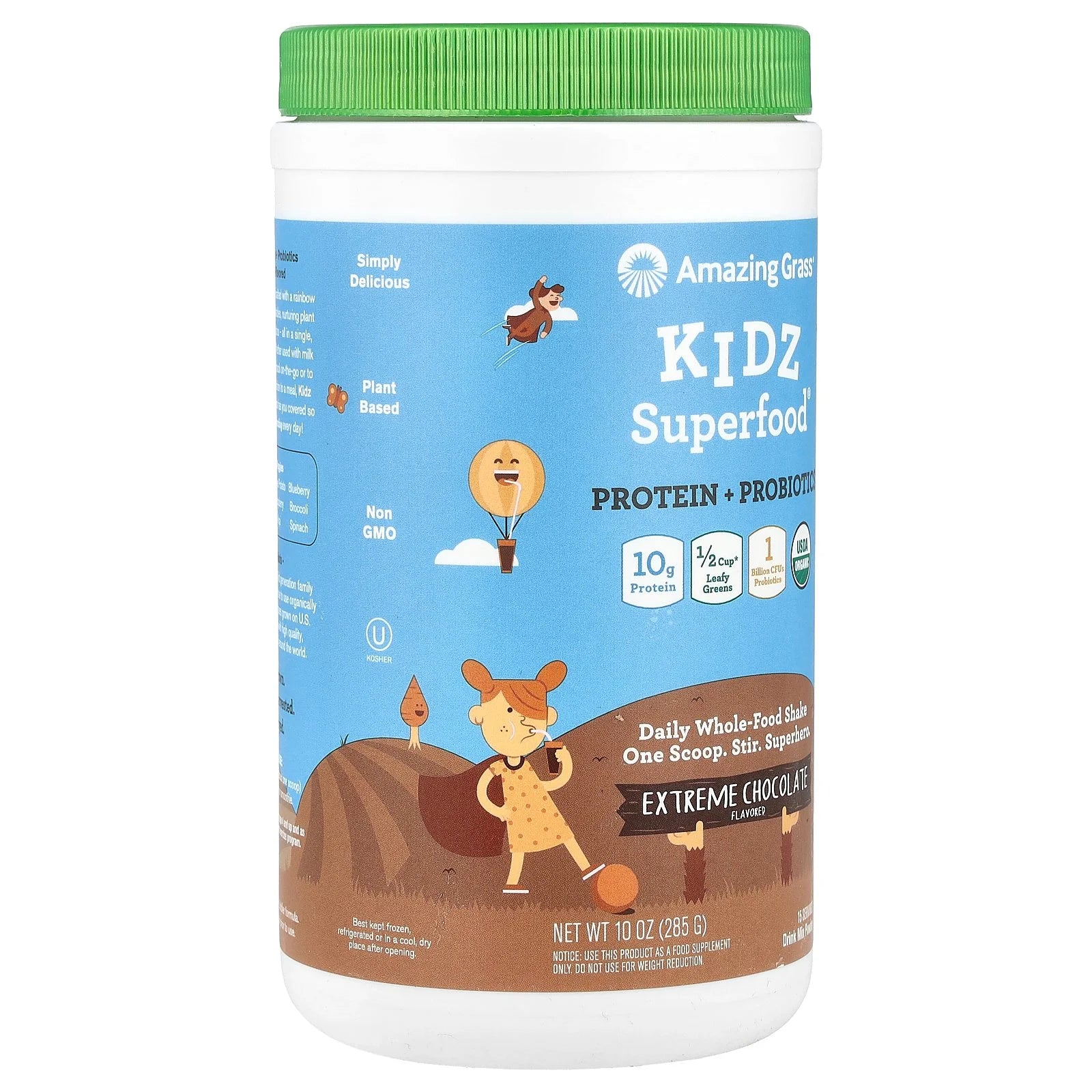 Kidz Protein and Probiotics Shake Mix, Extreme Chocolate, 15 Servings