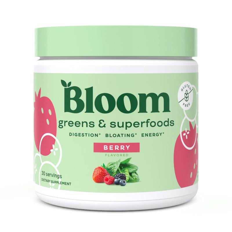 Bloom Nutrition Greens & Superfoods Powder (30 Servings) - Digestion, Gut Health, Bloating Relief, Spirulina & Chlorella with Probiotics & Antioxidants