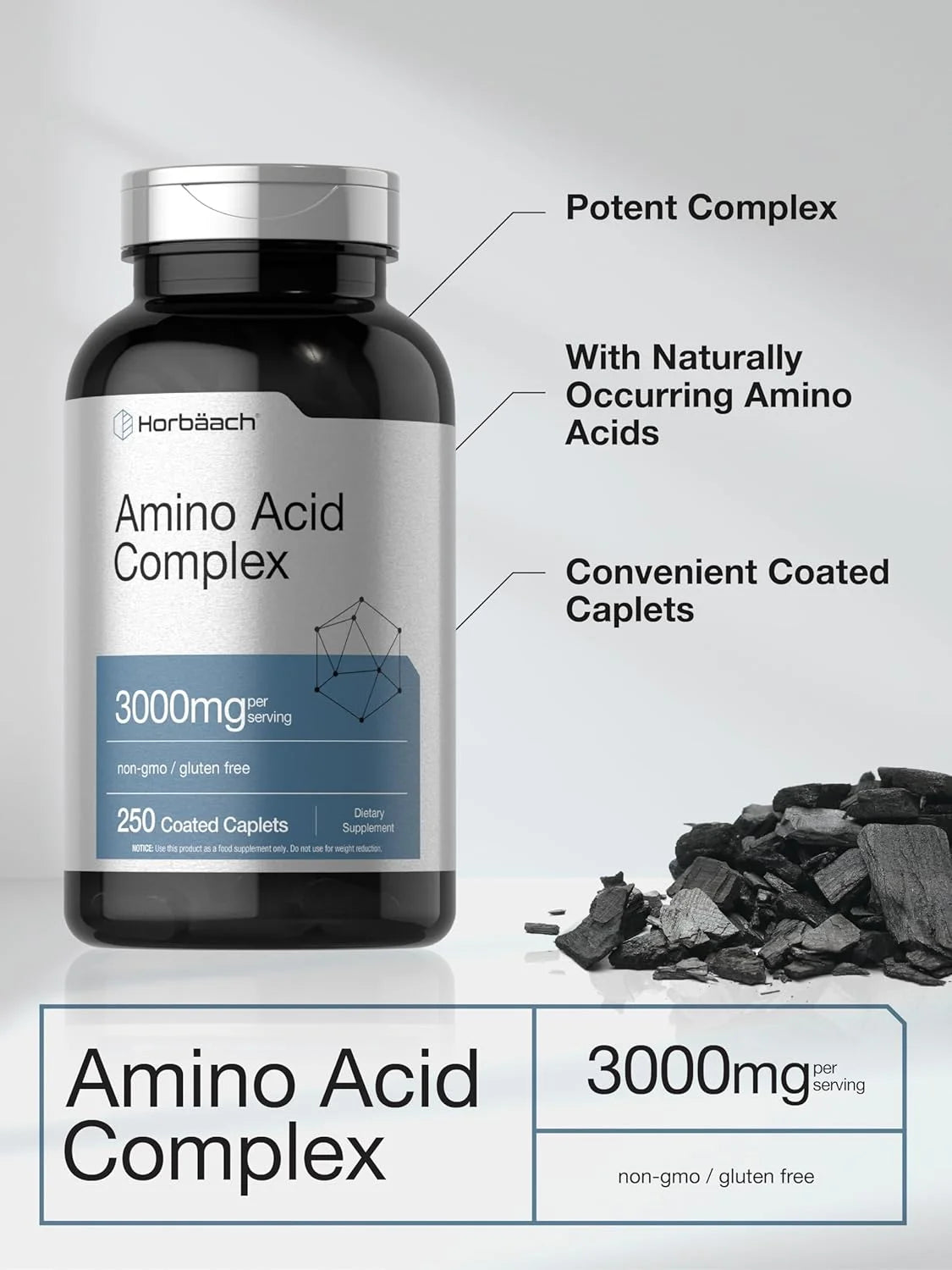 Amino Acid Complex 3000Mg | 250 Caplets | for Men and Women | by