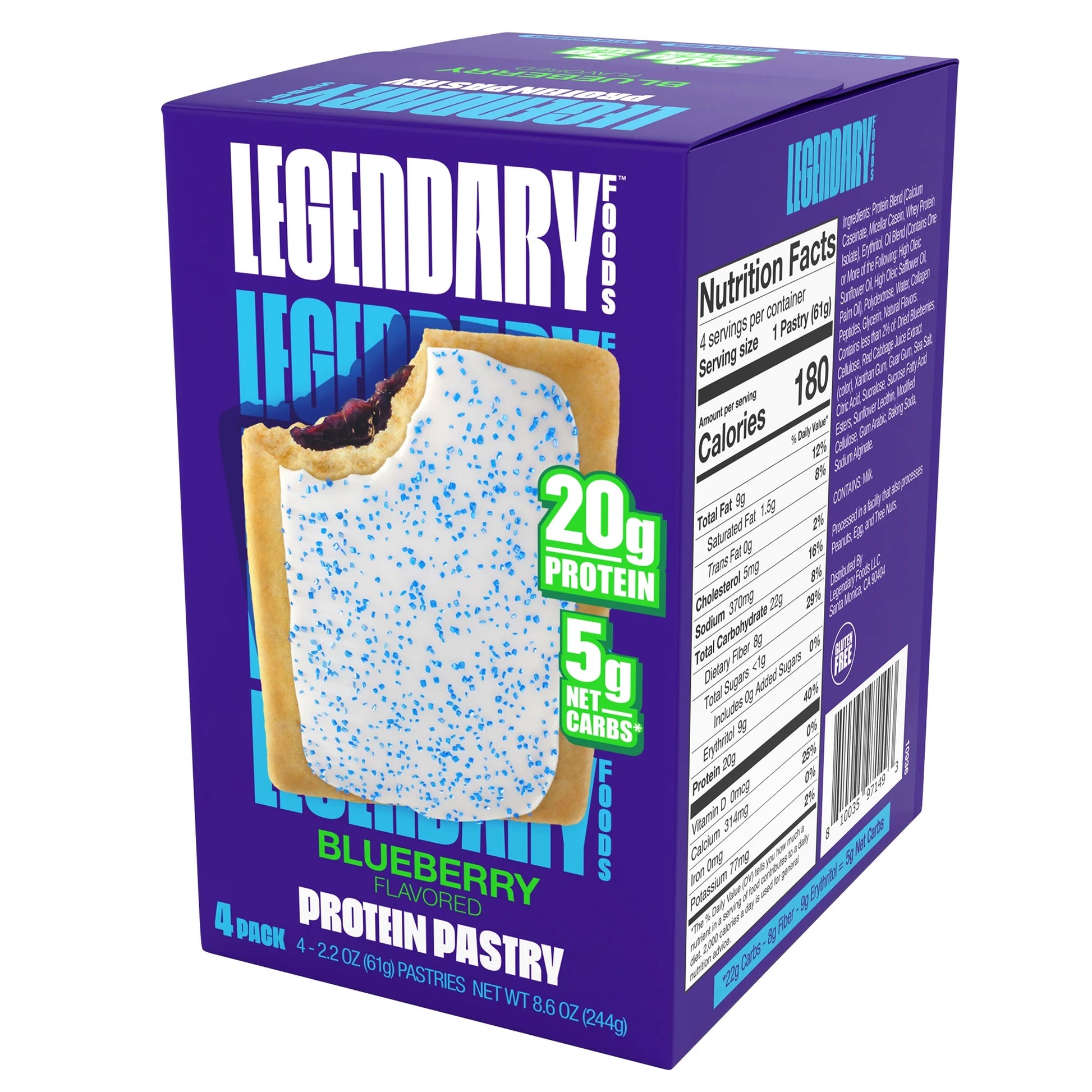 Protein Pastry - Blueberry 4 Pack | Protein Snack | Gluten-Free| Keto Friendly