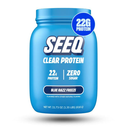 SEEQ Clear Protein Powder - 22G Whey Isolate - Zero Sugar & Lactose - Allergen Friendly - Bone Health - Post Workout Recovery - Fitness Endurance Supplement - Dietary