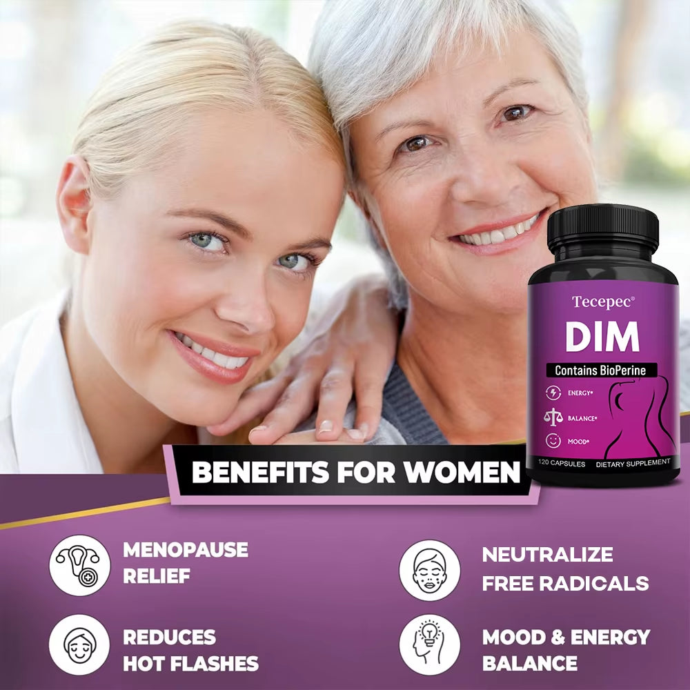 DIM Supplements - for Metabolism, Skin, Energy, Mood, Healthy Weight Management and Menopause Support