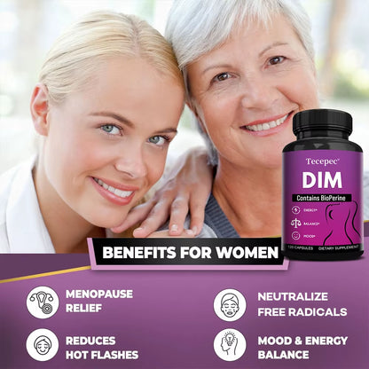 DIM Supplements - for Metabolism, Skin, Energy, Mood, Healthy Weight Management and Menopause Support