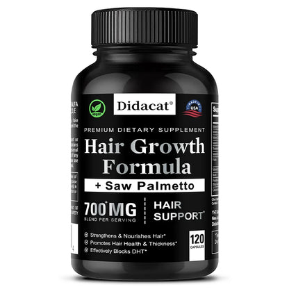 Hair Loss Supplements for Men & Women with Biotin - Saw Palmetto Supplements for Healthy and Strong Hair - Promotes Hair Growth