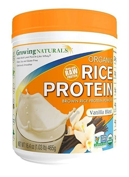 Organic Rice Protein Powder, Vanilla, 24G Protein, 1.0 Lb