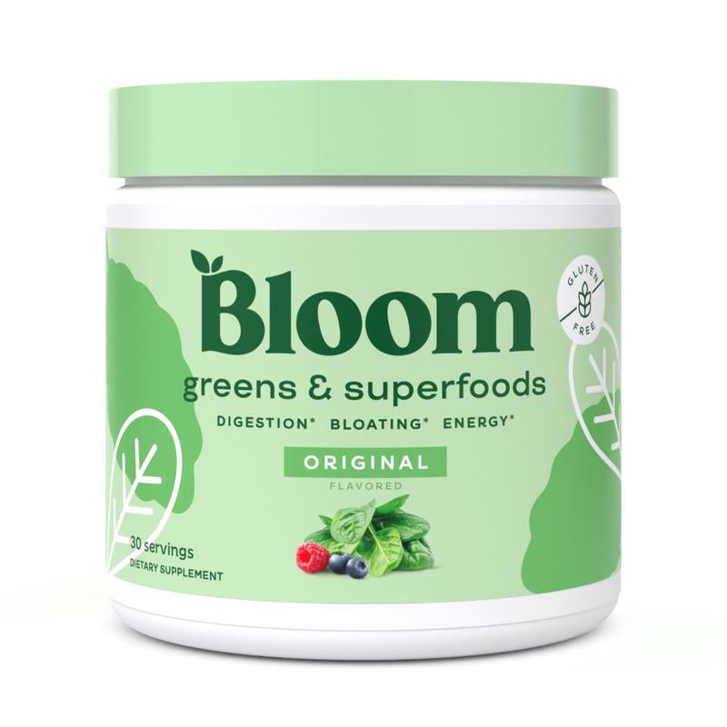 Bloom Nutrition Greens & Superfoods Powder (30 Servings) - Digestion, Gut Health, Bloating Relief, Spirulina & Chlorella with Probiotics & Antioxidants