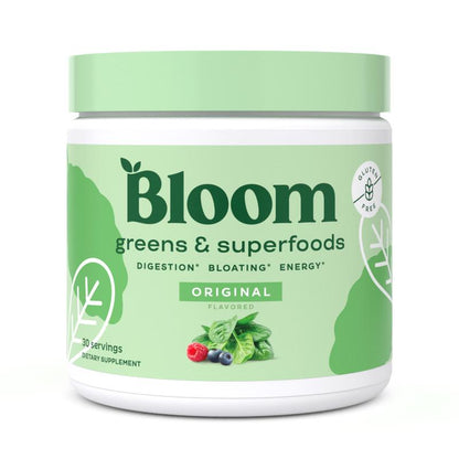 Bloom Nutrition Greens & Superfoods Powder (30 Servings) - Digestion, Gut Health, Bloating Relief, Spirulina & Chlorella with Probiotics & Antioxidants