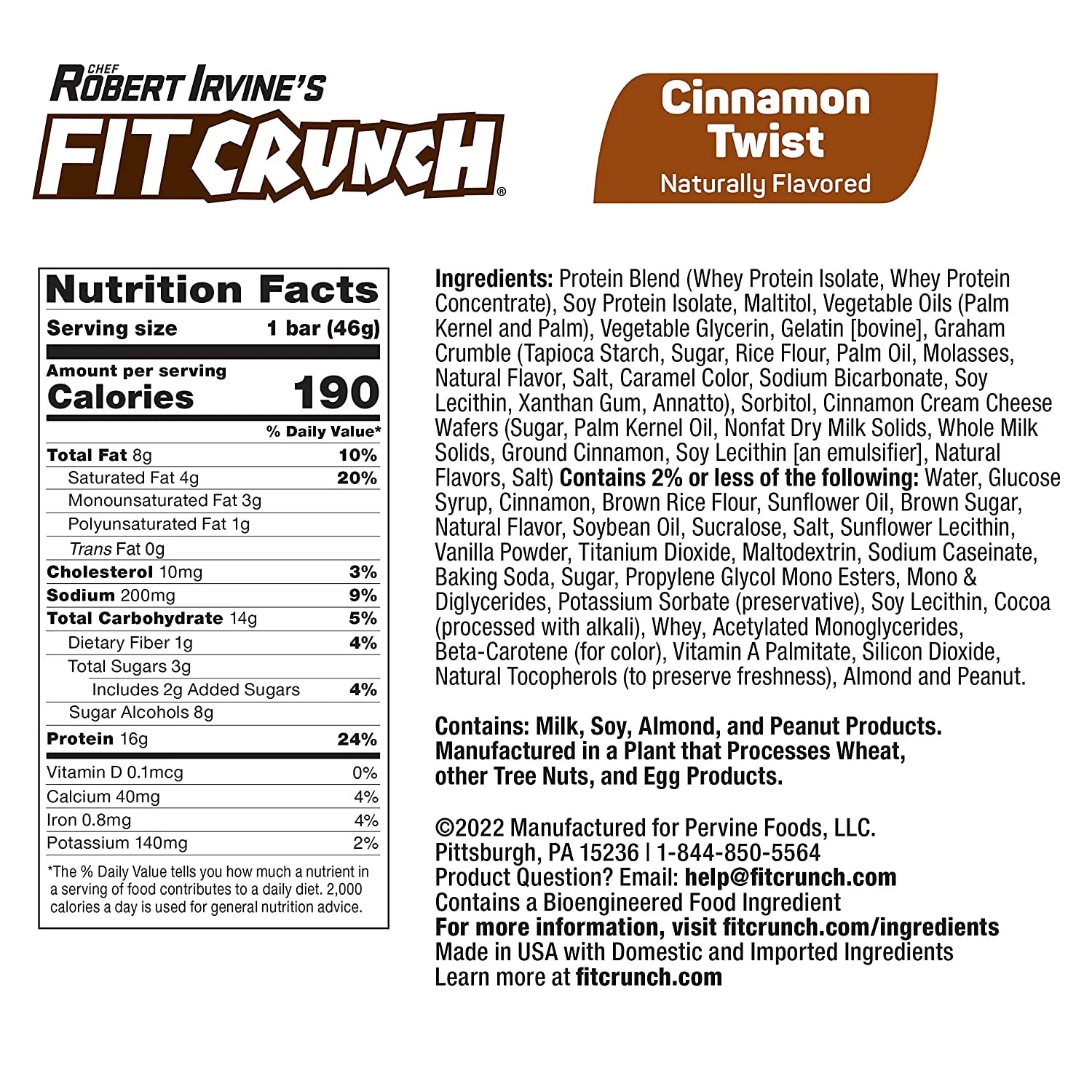 Snack Size Protein Bar, Cinnamon Twist, 16G Protein, 18 Ct.