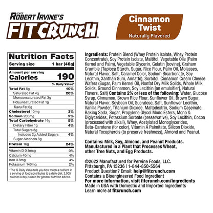 Snack Size Protein Bar, Cinnamon Twist, 16G Protein, 18 Ct.