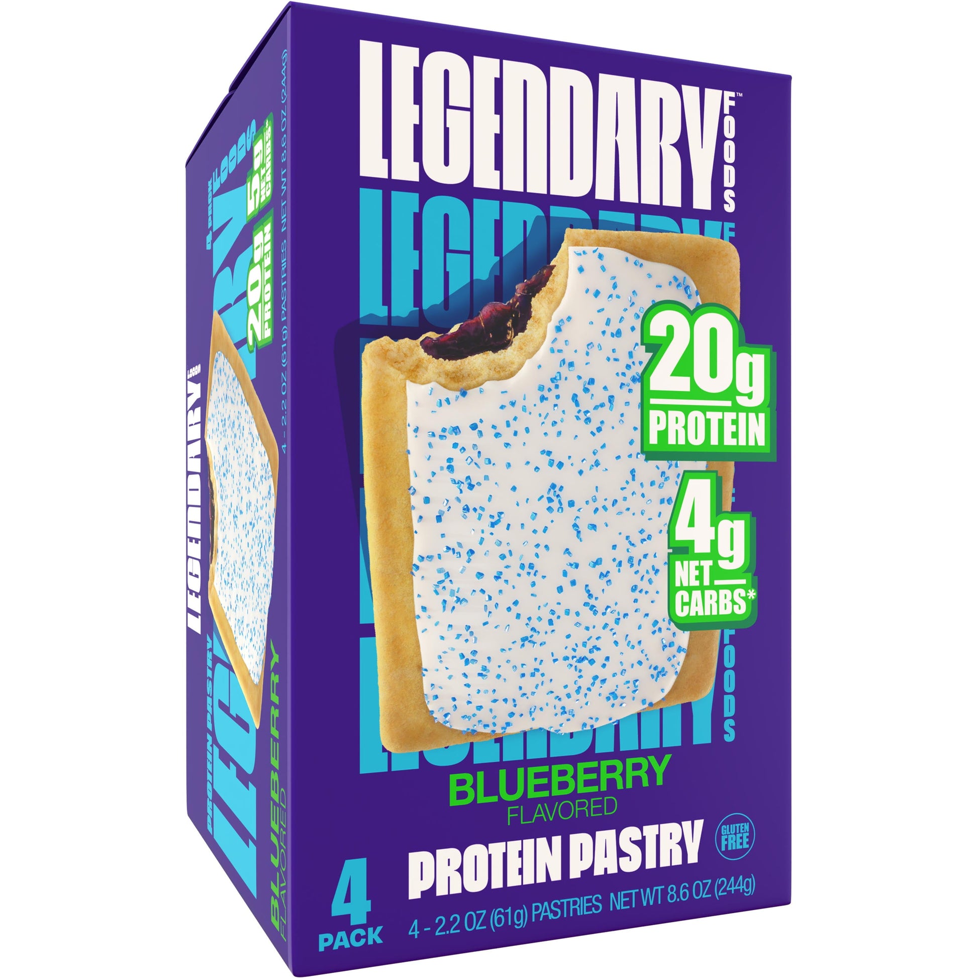 Protein Pastry - Blueberry 4 Pack | Protein Snack | Gluten-Free| Keto Friendly