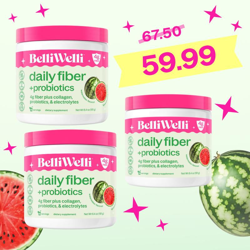 Special 3 Tub Bundle- Belliwelli Daily Fiber + Probiotics + Collagen Healthcare Fitness