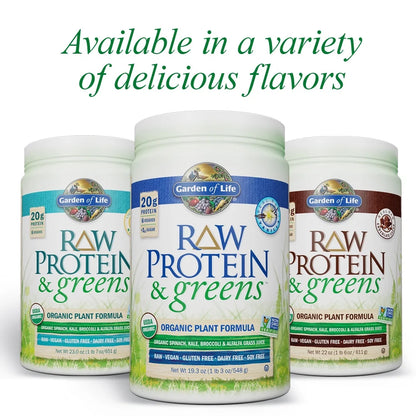 Raw Protein & Greens, Chocolate, 20G Protein, 1.4Lb, 22.0Oz