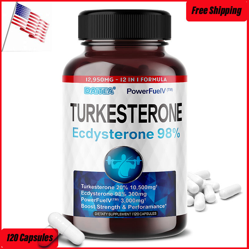 Turkesterone 10,500Mg and Ecdysterone 300Mg (120 Caps) Support Male Performance