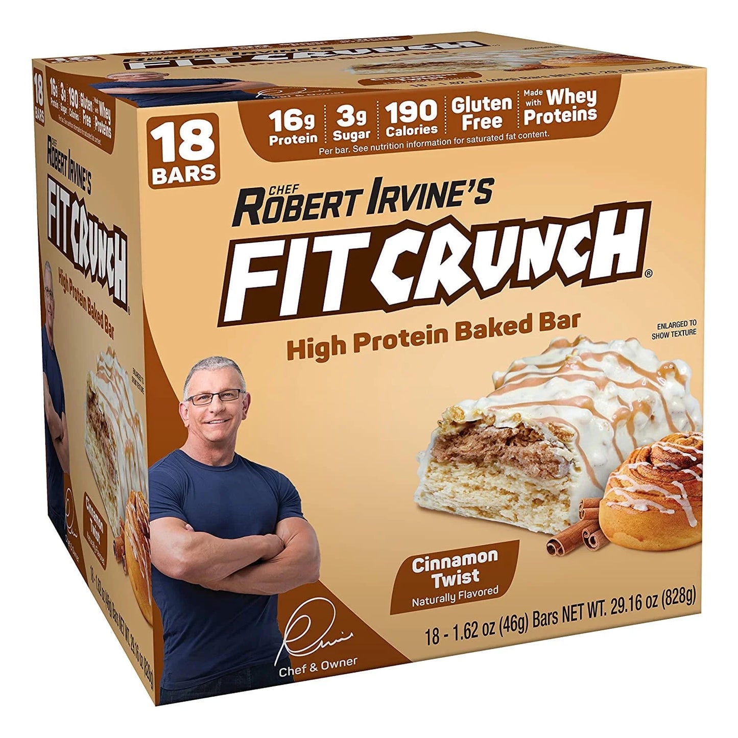 Snack Size Protein Bar, Cinnamon Twist, 16G Protein, 18 Ct.