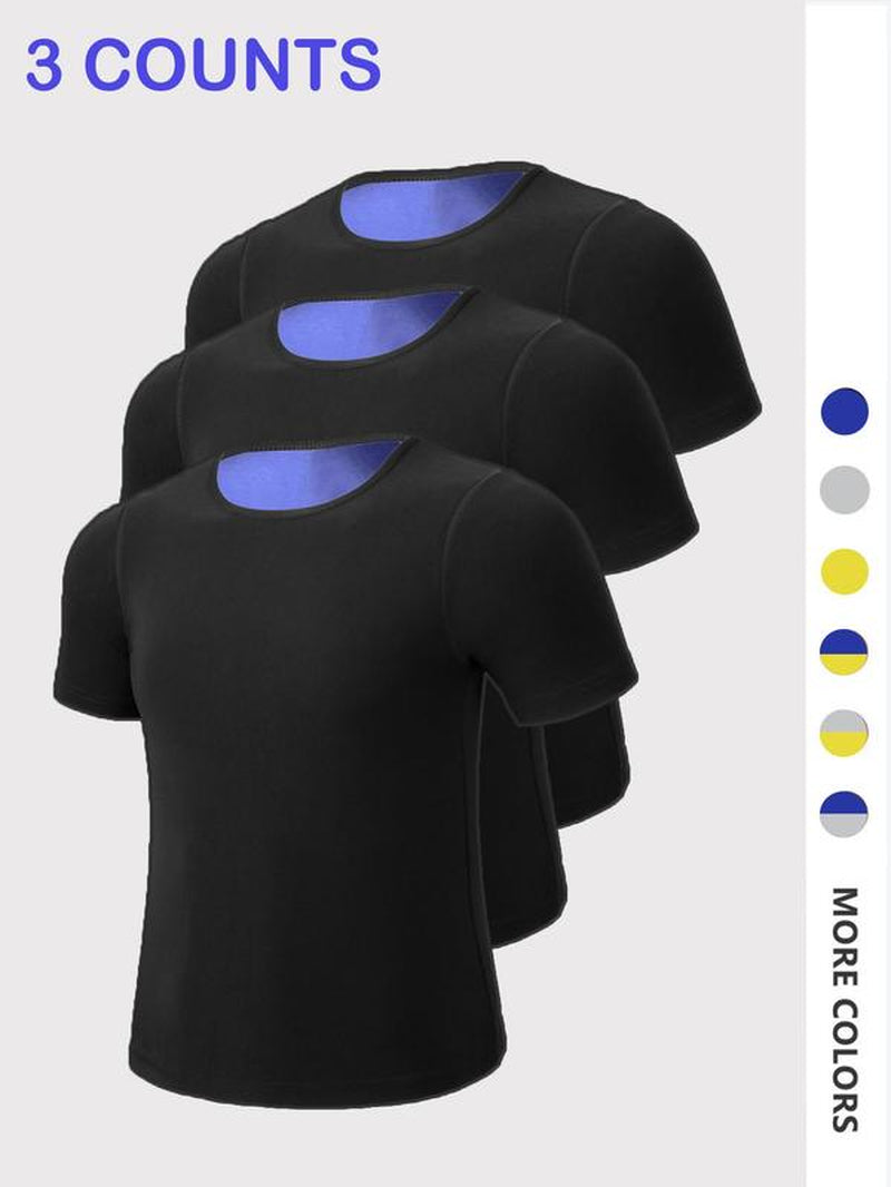 Men'S Sweat Sauna T-Shirts, Athletic Short Sleeve Tee, Weight Lose Workout Slimming Body Shaper, Fitness Waist Trainer, Men'S Shapewear, Gym Wear, Gym Workout Tops, Workout Clothes, Gym Outfits