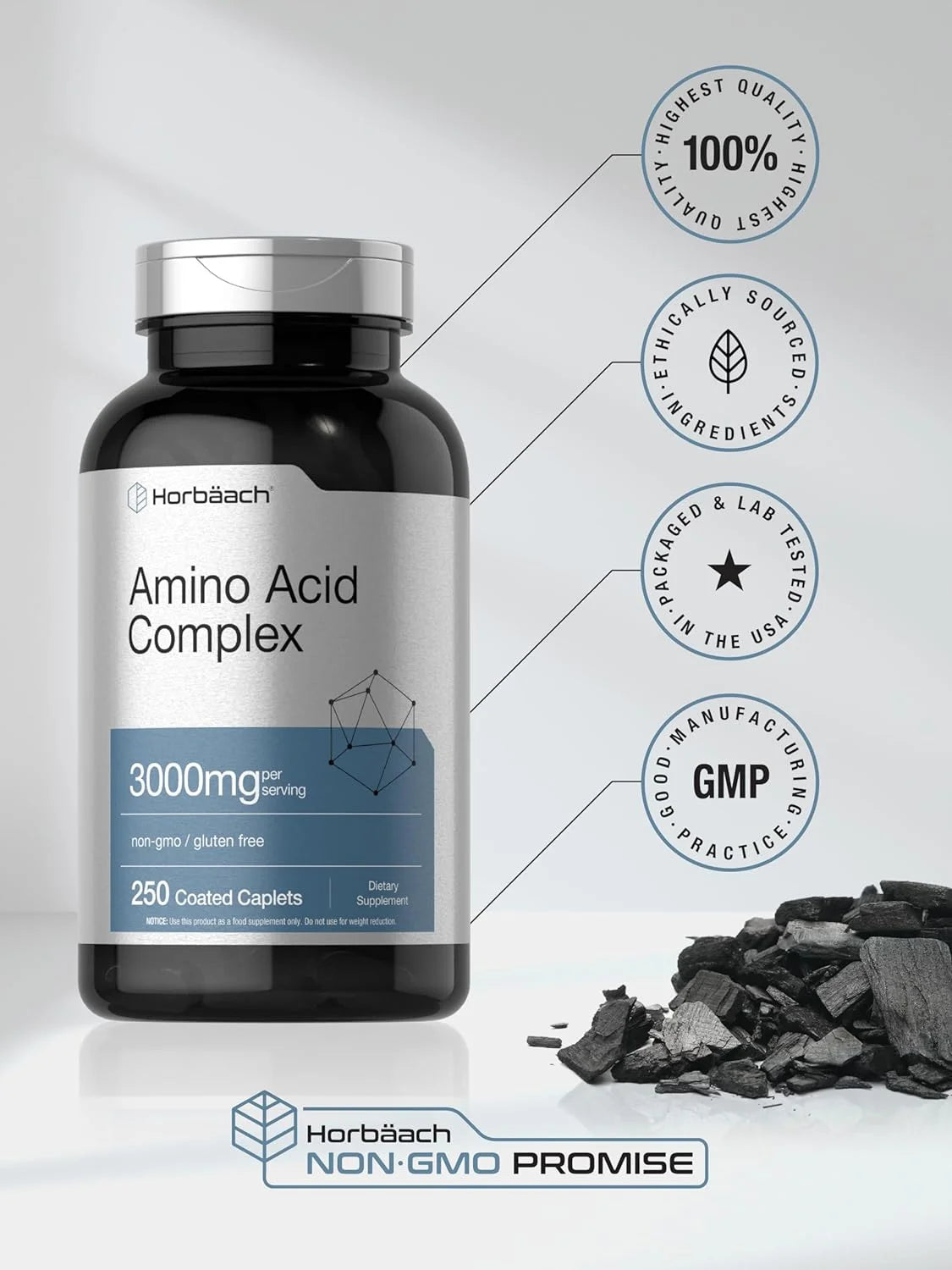 Amino Acid Complex 3000Mg | 250 Caplets | for Men and Women | by