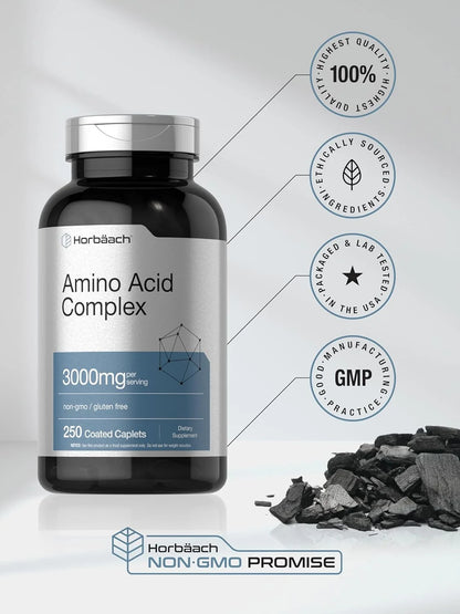 Amino Acid Complex 3000Mg | 250 Caplets | for Men and Women | by