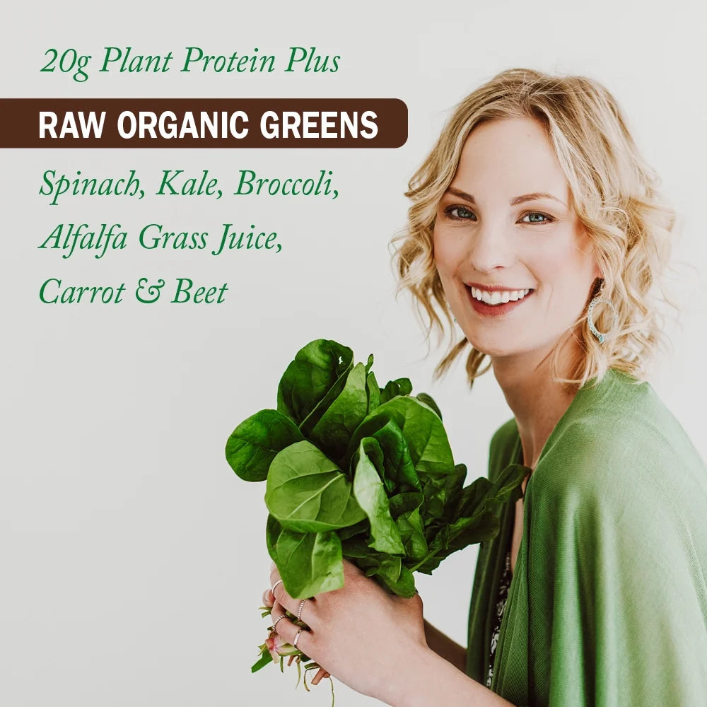 Raw Protein & Greens, Chocolate, 20G Protein, 1.4Lb, 22.0Oz
