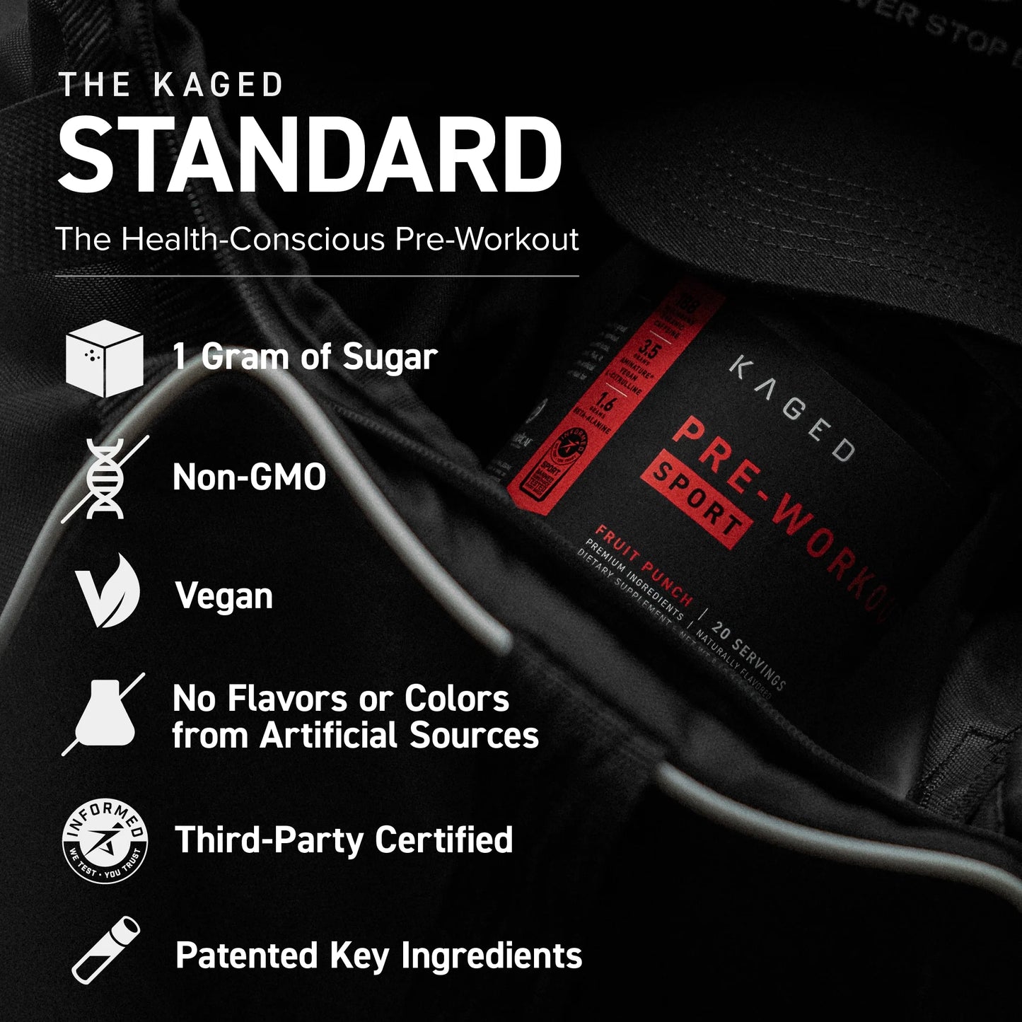 Muscle Pre-Workout Sport Fruit Punch, Amino Acid Supplements, 20 - 13G Servings