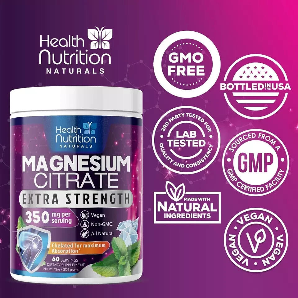 #1 Mejor Citrato De Magnesio En Polvo Puros Magnesium Citrate Powder Supplement