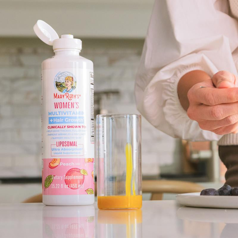 Maryruth'S Women'S Multivitamin + Hair Growth Liposomal – Thicker, Fuller Hair in Women - Improve Wrinkles & Fine Lines – Ultra Absorption 15.22 Fl Oz