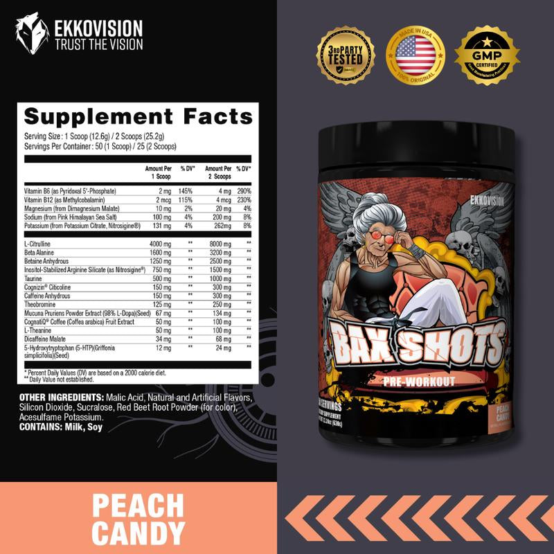 EKKO Bax Shots Pre-Workout | Baxter Signature | 3Rd Party Tested