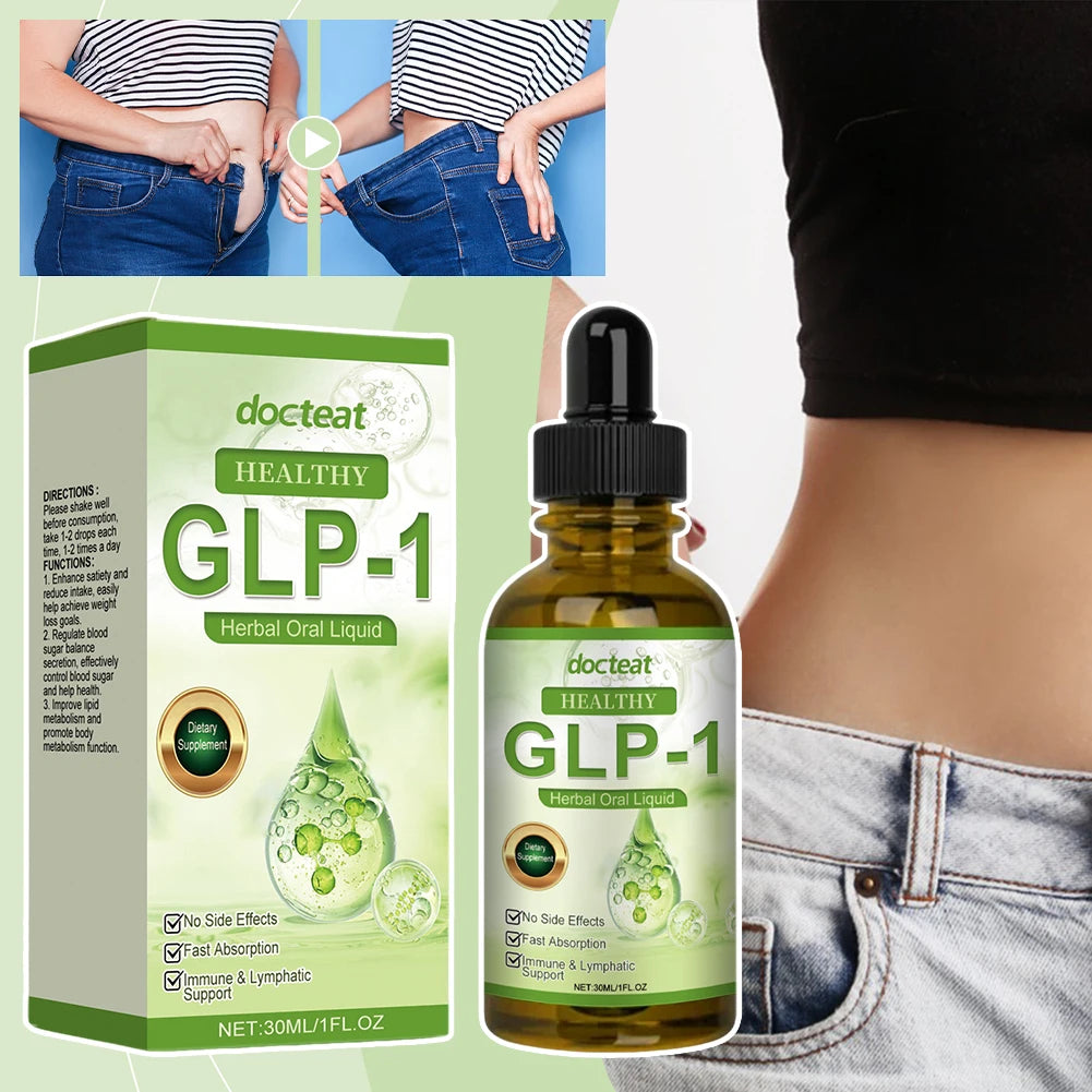 GLP-1 Supplement Liquid Drops Naturally GLP-1 Support Body Slimming Supplement for Gut Digestive Health Body Care Products