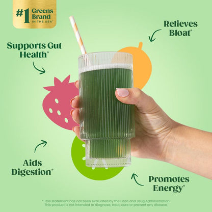 Bloom Nutrition Greens & Superfoods Powder (30 Servings) - Digestion, Gut Health, Bloating Relief, Spirulina & Chlorella with Probiotics & Antioxidants