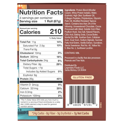 Protein Sweet Roll - Chocolate 4 Pack | Protein Snack | Gluten-Free| Keto Friendly