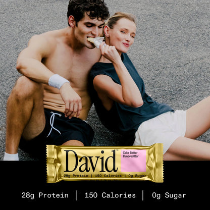 David High Protein Bars, Cake Batter - 28G Protein - 12Ct