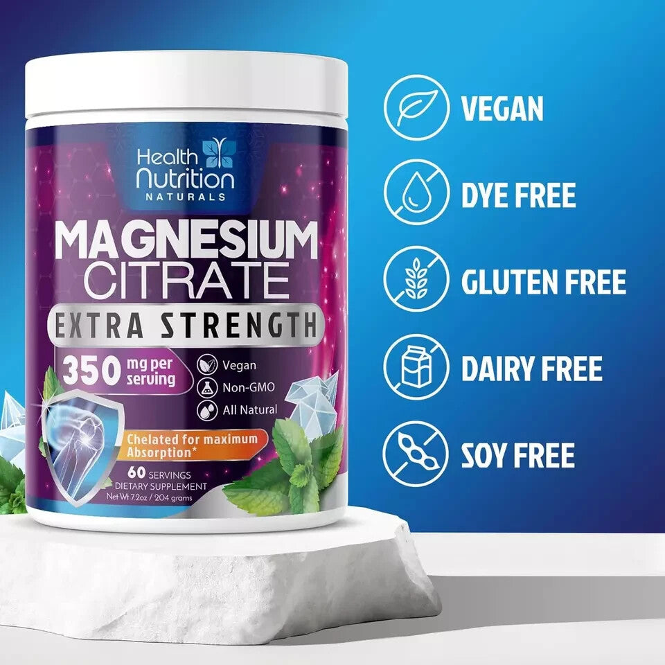 #1 Mejor Citrato De Magnesio En Polvo Puros Magnesium Citrate Powder Supplement