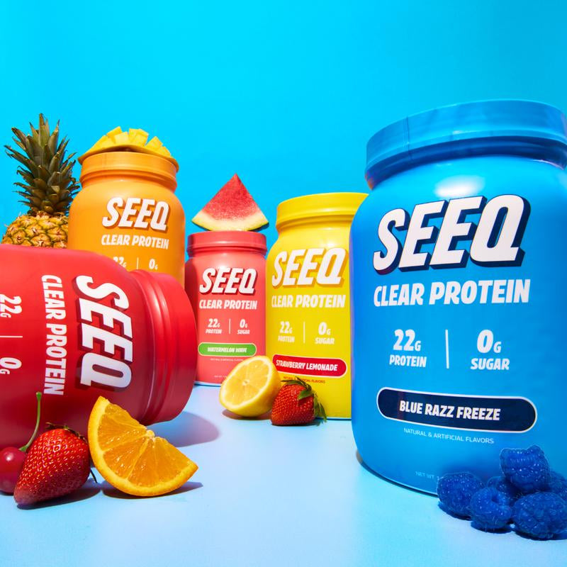 SEEQ Clear Protein Powder - 22G Whey Isolate - Zero Sugar & Lactose - Allergen Friendly - Bone Health - Post Workout Recovery - Fitness Endurance Supplement - Dietary