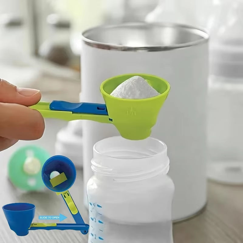 Durable PP Material Mess-Free Protein Powder Scoop - Sliding Funnel for Milk & Supplements, Kitchen Gadget for All Occasions