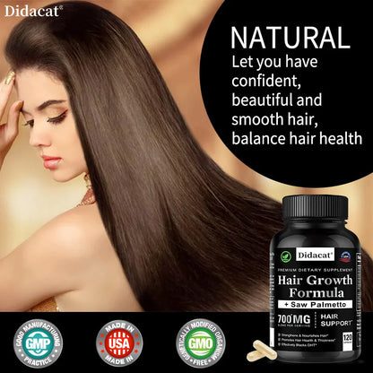 Hair Loss Supplements for Men & Women with Biotin - Saw Palmetto Supplements for Healthy and Strong Hair - Promotes Hair Growth