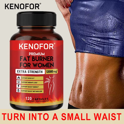 KENOFOR Fat Burner Supplement - Supports Weight Management, Increases Energy, Boosts Metabolism and Detoxification 12000 Mg