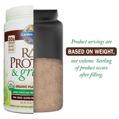 Raw Protein & Greens, Chocolate, 20G Protein, 1.4Lb, 22.0Oz