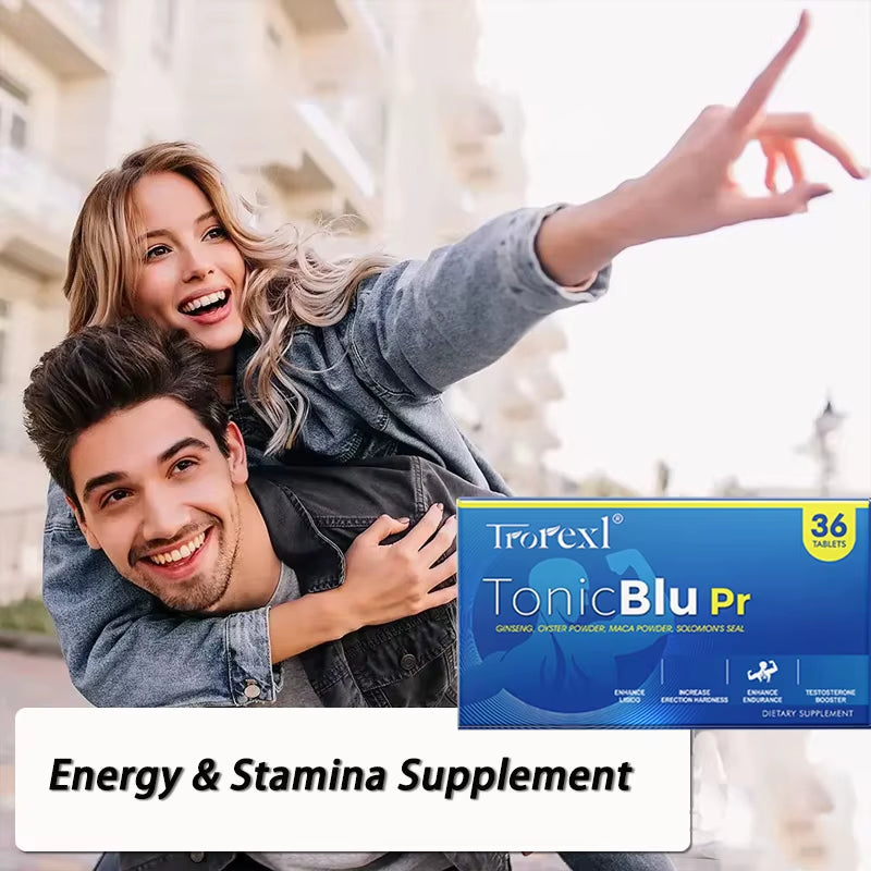 Tonicblupro Blue Pills Male Enhancing Supplements Support Stamina & Energy, Natural Oyster & Ginseng Tablets