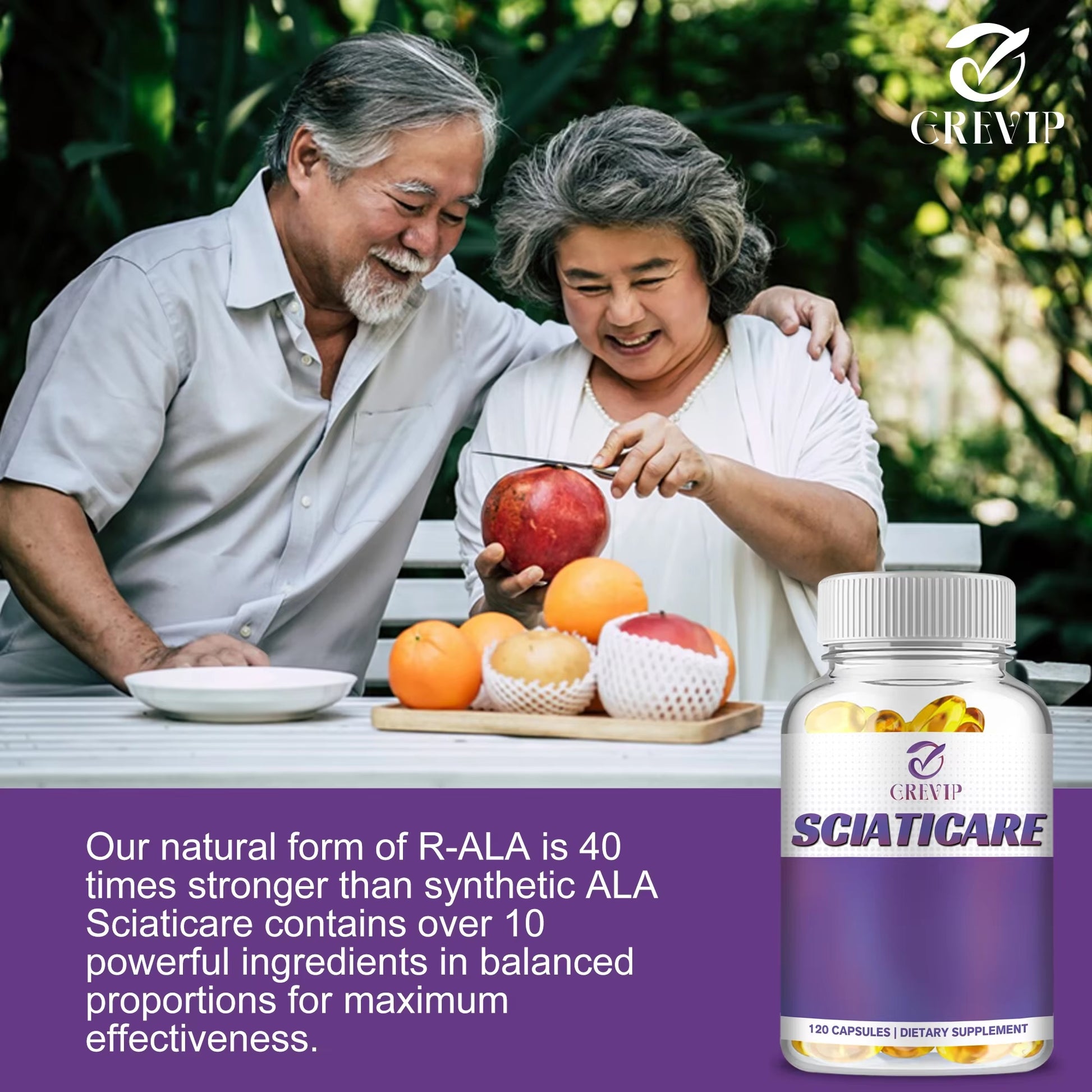 Sciaticare - with R-Alpha Lipoic Acid, Magnesium, Acetyl L-Carnitine HCL, Benfotiamine and Ginger Root- 120 Capsules