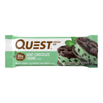 Quest Protein Bar, Mint Chocolate Chunk, 20 G Protein, 12 Count