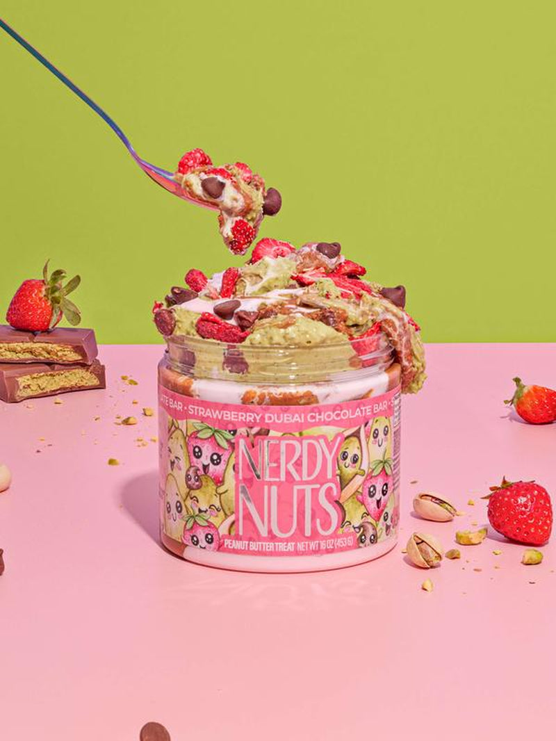 Strawberry Dubai Chocolate Bar Peanut Butter Treat