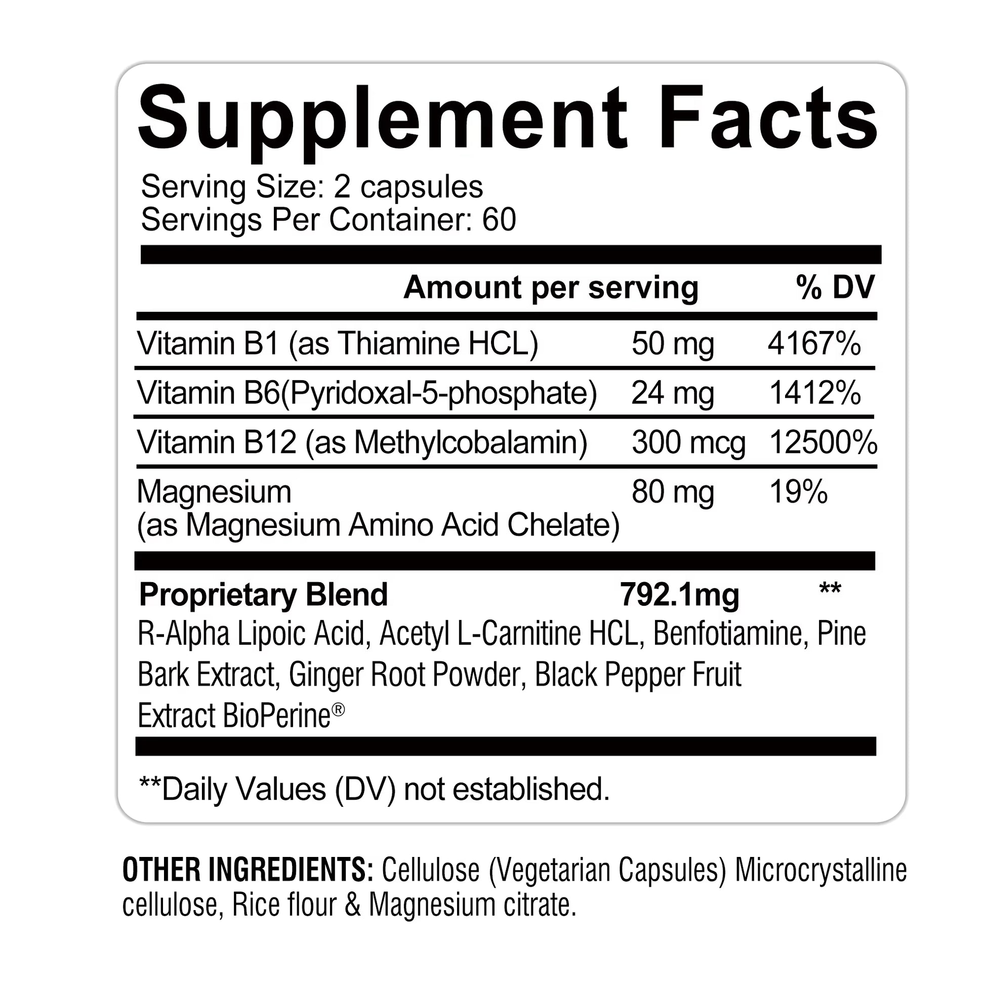 Sciaticare - with R-Alpha Lipoic Acid, Magnesium, Acetyl L-Carnitine HCL, Benfotiamine and Ginger Root- 120 Capsules