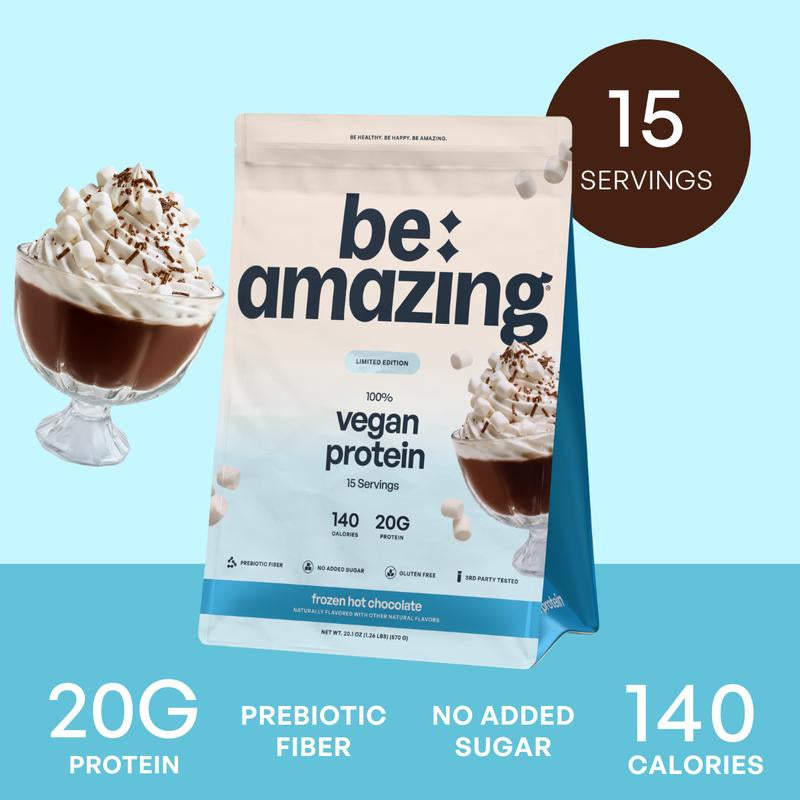 Be Amazing Vegan Protein Powder | Plant | Prebiotic Fiber | Gluten Free | Non Dairy | Low Sugar | Great Tasting | Dole Whip | Brown Sugar Oatmeal | IHOP