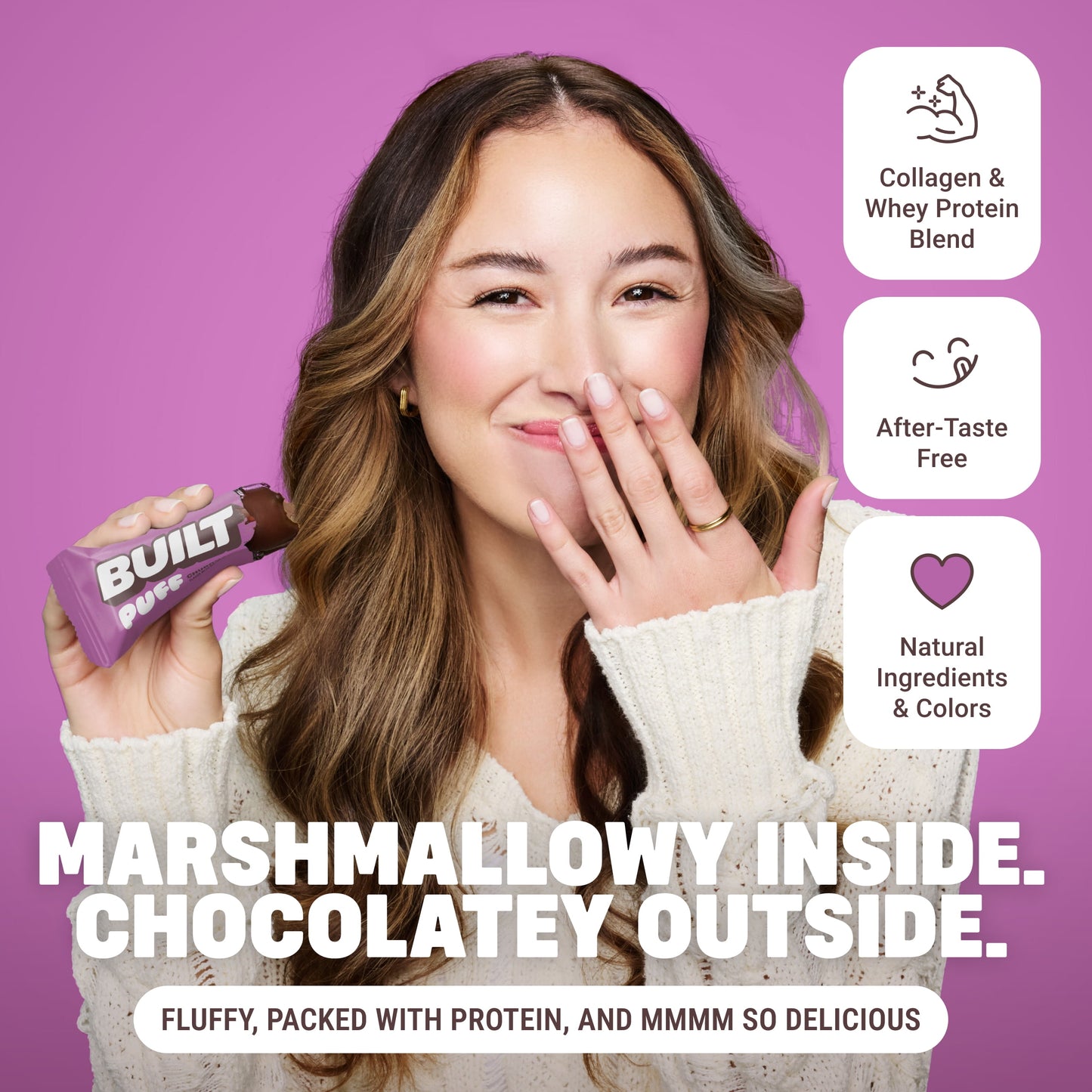 , Puff Protein Snack Bars, Churro, 17G Protein, Collagen, Gluten Free, 12Ct Box