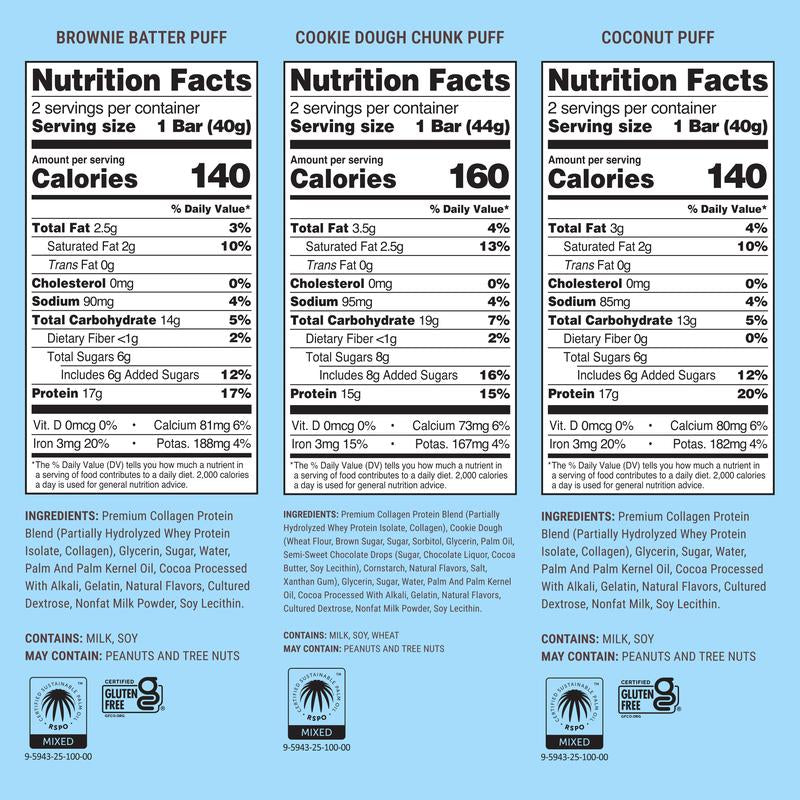 Built Bar Mixed Variety Box - 12 Protein Packed Puff Chocolate -Y Snack Bars