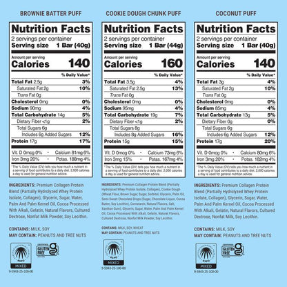 Built Bar Mixed Variety Box - 12 Protein Packed Puff Chocolate -Y Snack Bars