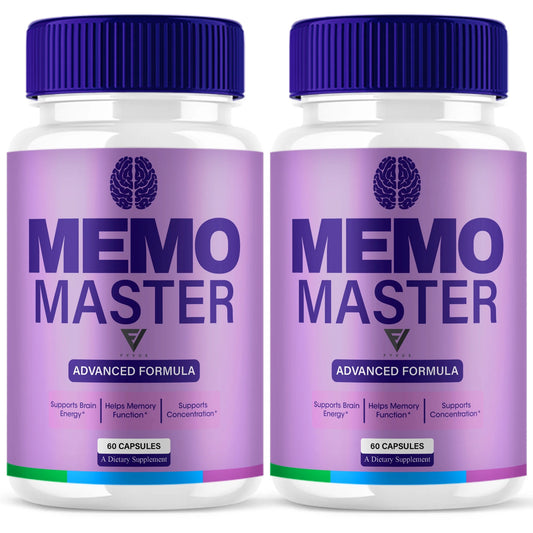 (2 Pack) Memo Master Premium Memory Support Supplement Memomaster Pills, Memo Master Multivitamin Supplement (120 Capsules)