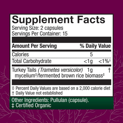 Turkey Tail Capsules - 30 Capsules (15 Servings)